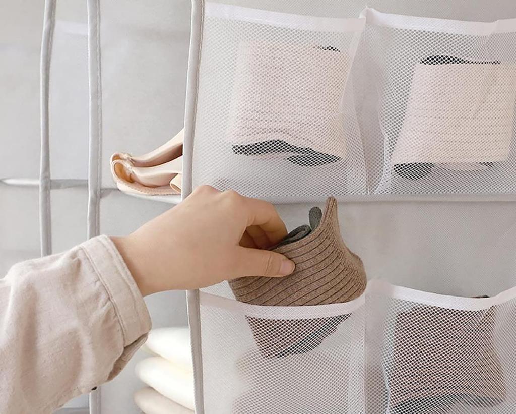 Hongmeru Hanging Storage Closet Storage Hanging Storage Washable and Easy Installation Hanging Storage Clothes Rack Underwear Socks Hat Storage Closet