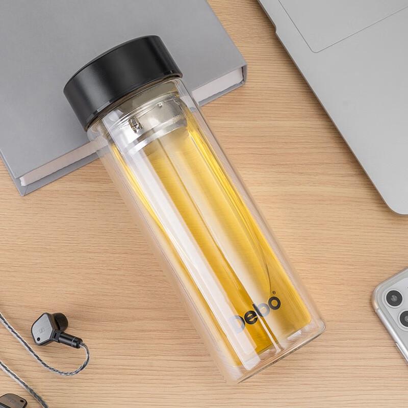 Debo Double-Wall Glass Tea Infuser Bottle