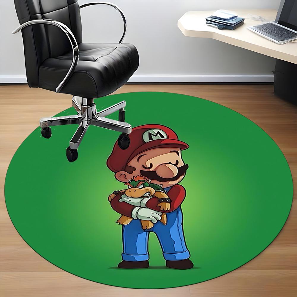 1pc Mario Office Round Area Rug, Under Office Chairs Bedroom Living Room Home Decor A1022302