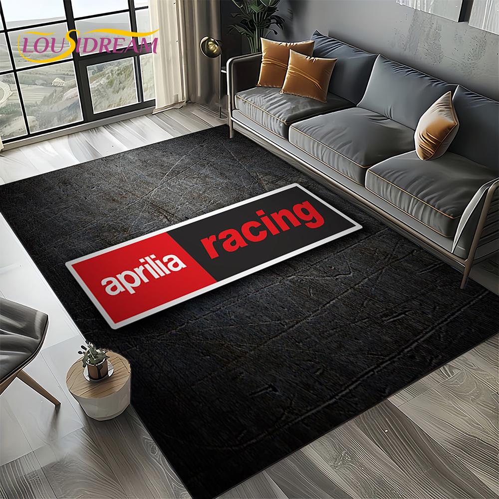 2025  Aprilia Racing Car Logo Motorcycle Carpet Rug for Bedroom Living Room Home Sofa Decoration,kids Play Decor Floor Mat Gift
