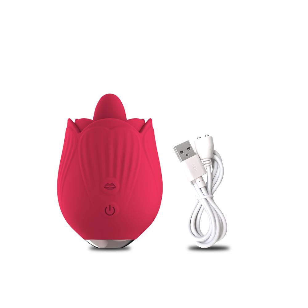 Kraftig rosesugende vibrator kvinne for kvinner Klit klitoris sugestimulator Muntunge slikker sexleketøy Varer for voksne 18