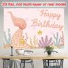 2D Pastel Mermaid Theme Kids Birthday Themed Backdrop
