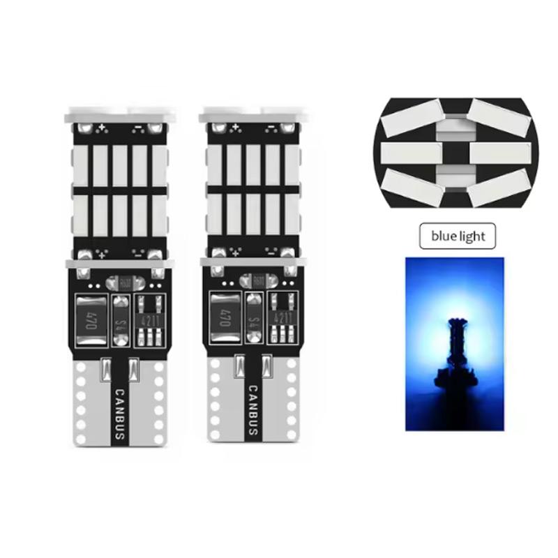 2pcs LED T10 W5W 4014 24/26SMD Bulbs Canbus No Error Interior Dome Lights High Power Auto Width Reading Lamp White Red Amber 12V