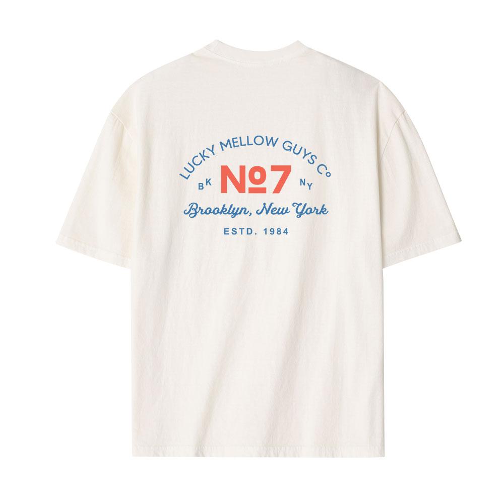 Mellow Concept U58 Lucky Mellow Pigment Short Sleeve T-Shirt Cream Cream L/Free