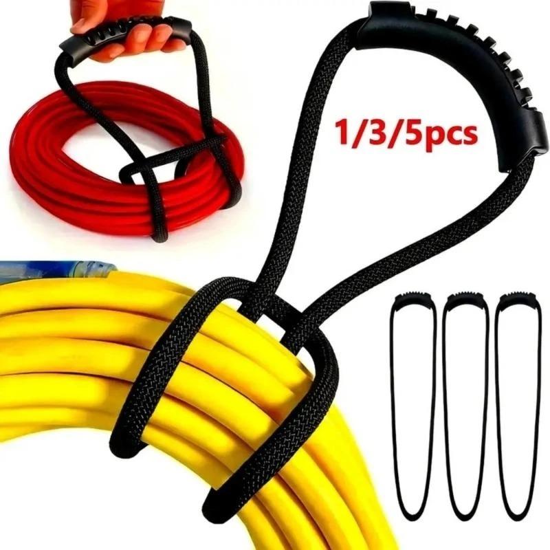 Storage Strap Heavy-Duty Hook and Loop Cord Carrying Strap, Hanger, and Organizer with Handle for Pool Hoses Garden Hoses Cables