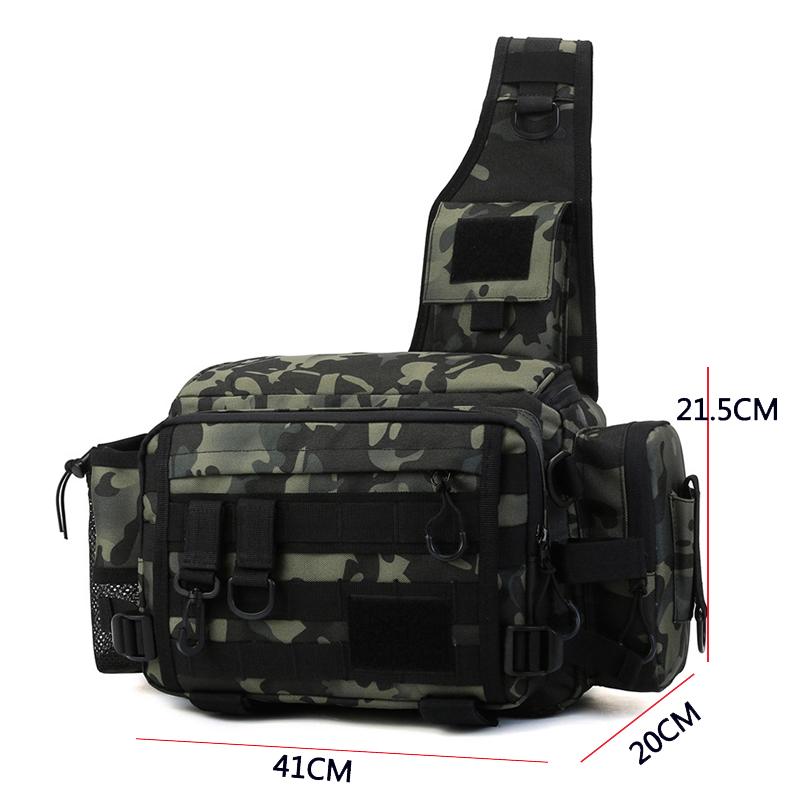 Bolsa de pesca com isca de grande capacidade, bolsa de cintura multifuncional, bolsa para vara de pesca, mochila tática, bolsa de ombro, bolsa para equipamento de pesca
