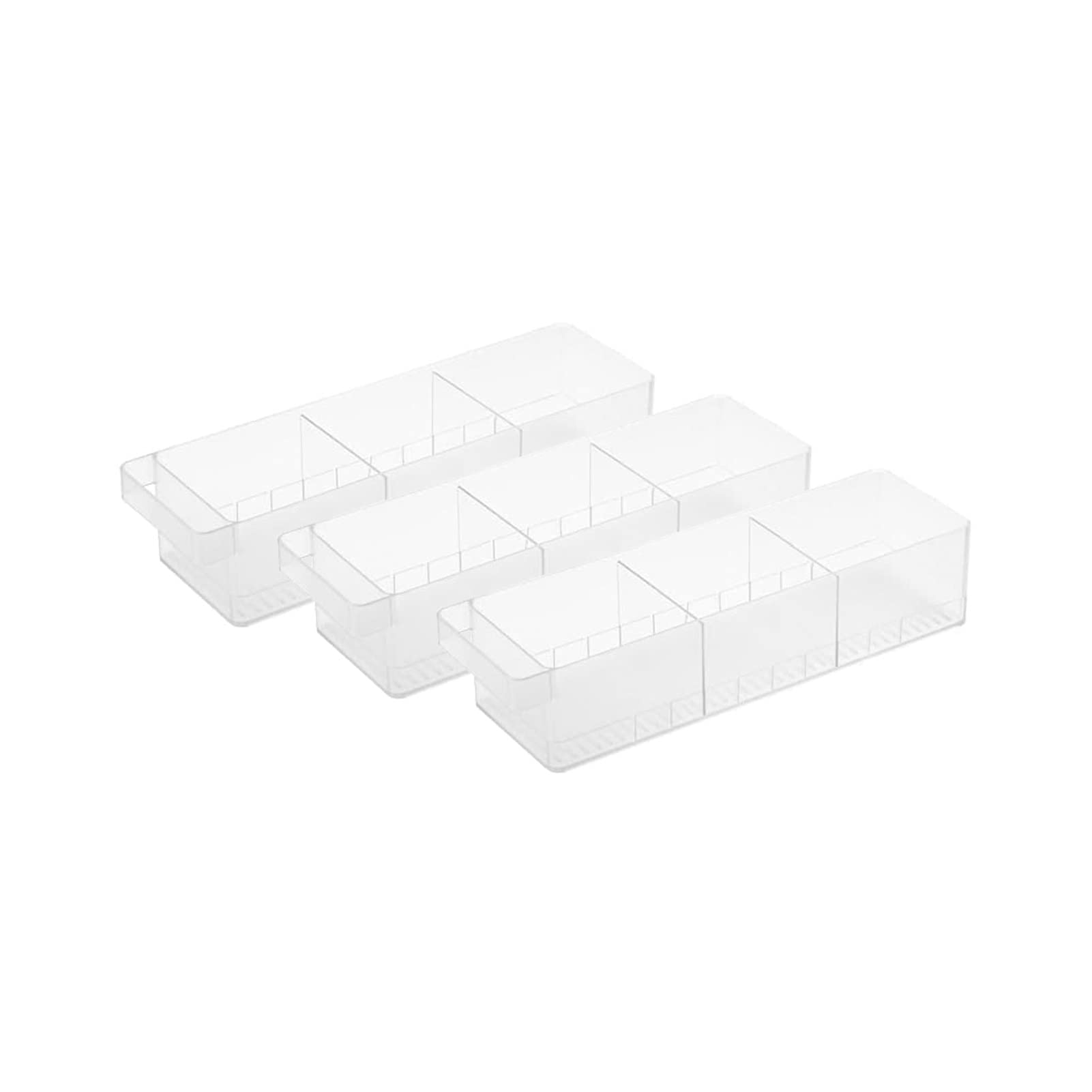 

Yamazaki Refrigerator Storage Cases (Set of 3) with Dividers and Handles, White, 5762 x 3