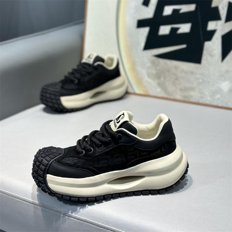 Spring new low-top mesh breathable and comfortable casual thick-soled lace-up dad shoes bjd