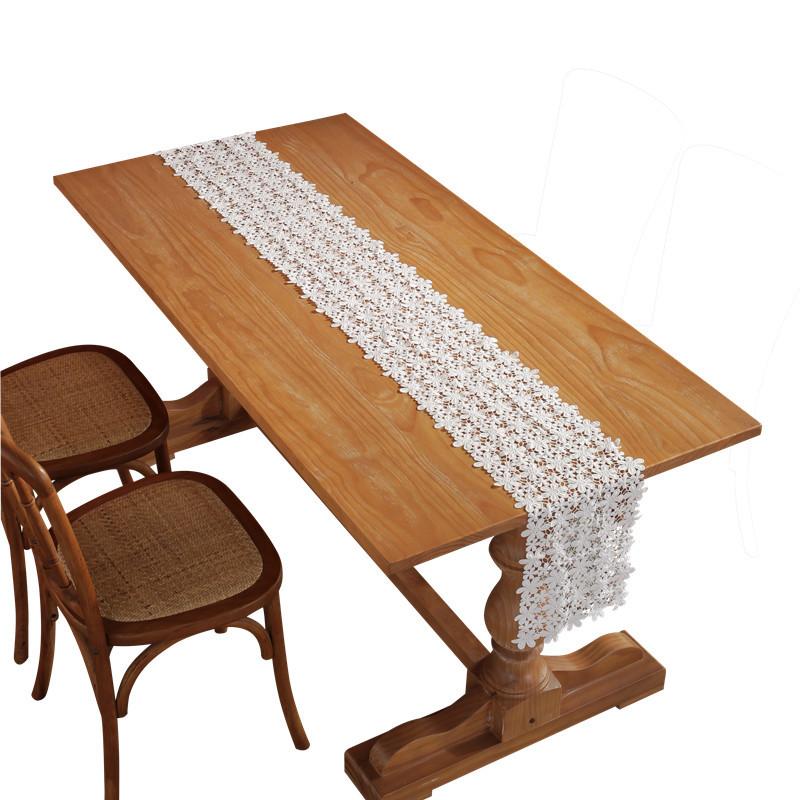 Elegant White Table Runner Hollow Flower Table Flag Tablecloth Wedding /Party /Events Dining Table Decoration Home Decor