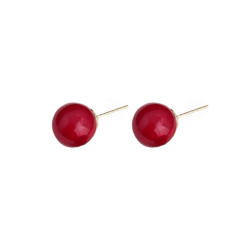 Ankela Rote Perlenstecker - Silberne Nadel, Vielseitiger Stil für Damen, Perfekt für die Neujahrskollektion