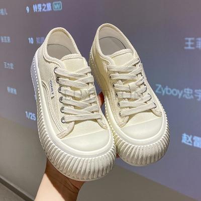 Eleganckie Damskie Buty Wiosna Nowe Casualowe Białe Buty Sznurowane Płócienne Płytkie Modne Pasujące do Wszystkiego Damskie Sneakersy Miękkie