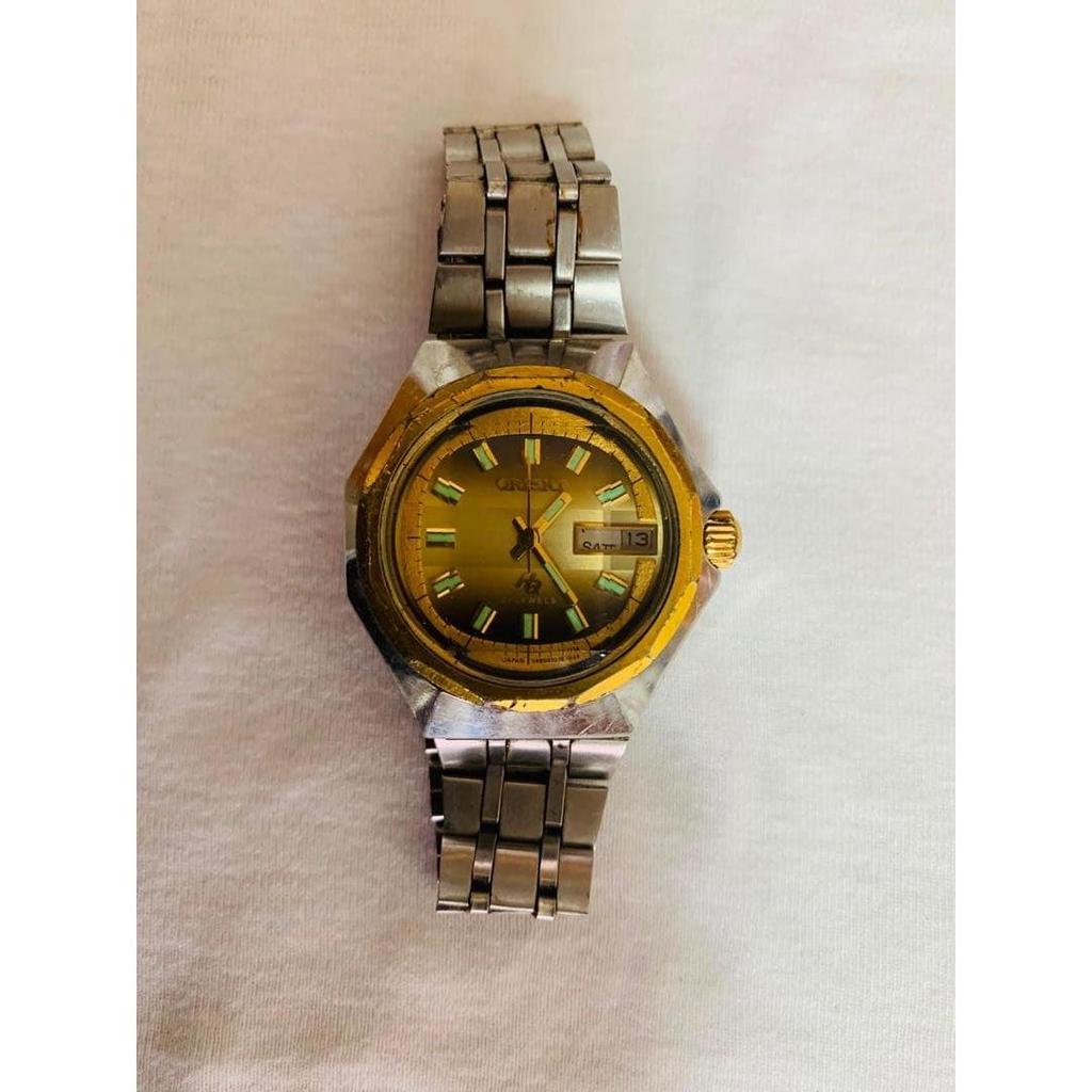 Used ORIENT 21JEWELS automatic watch gold dial