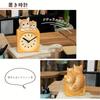 Benny's Analog Cat Figurine Table Clock, Natural Wood-Look Polyresin, Brown Tabby, QB-023Y