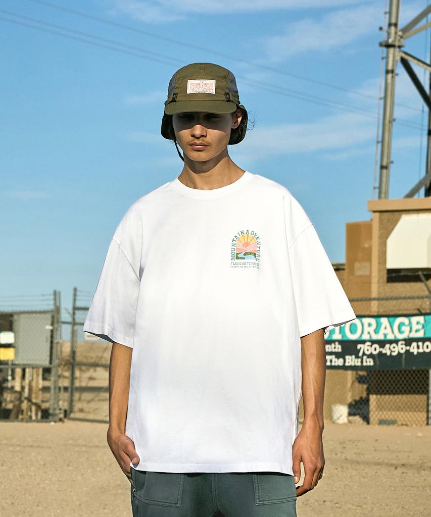 Peullukeu Sunrise Crack Pigment Short Sleeve T-Shirt White/Green Fst738