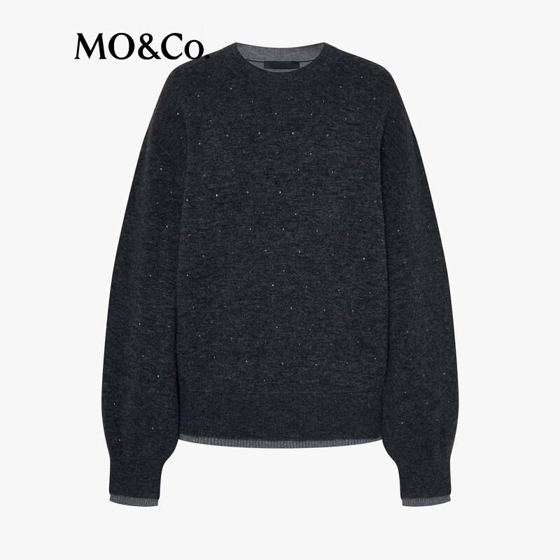 MO&Co. Faux Two-Piece Rhinestone Sweater