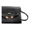 Tory Burch Lee Radziwill Gold Hardware Shoulder Bag With Iconic T Lock Closure In Pebbled Leather Women Shoulder Bag Black 174537-001