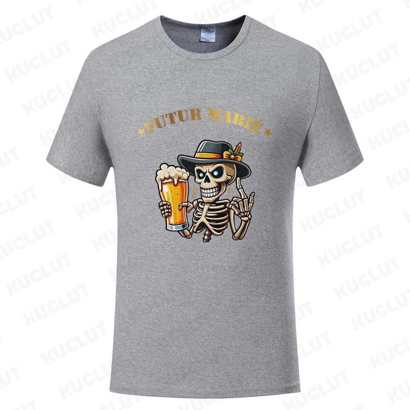 French Men's T Shirt Evg Futur Marié Team Groom Squad Shirt Wedding Best Man Tshirt Funny Single Farewell Bachelor Party Tees