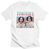 Cool Vintage Timothee Chalamet TShirt for Men Short Sleeve Streetwear 90s Aesthetic TV Tshirt Oneck Pure Cotton Tee Shirt Gift