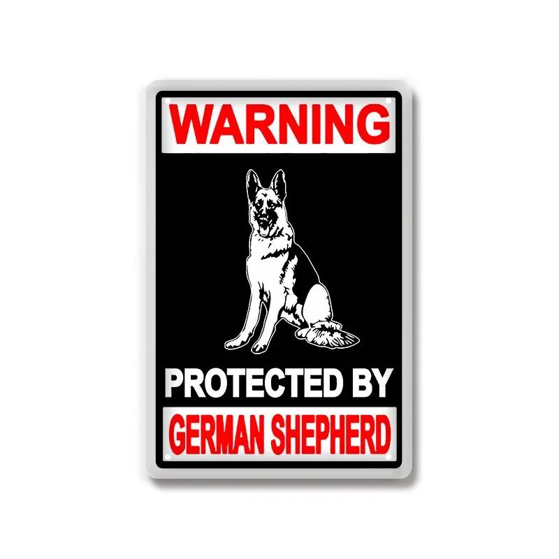 Vintage Warning Dog Metal Tin Sign for American Creative Sheet Painting Animal Wall Decoration Made of Old Iron Signs 8x12 inch