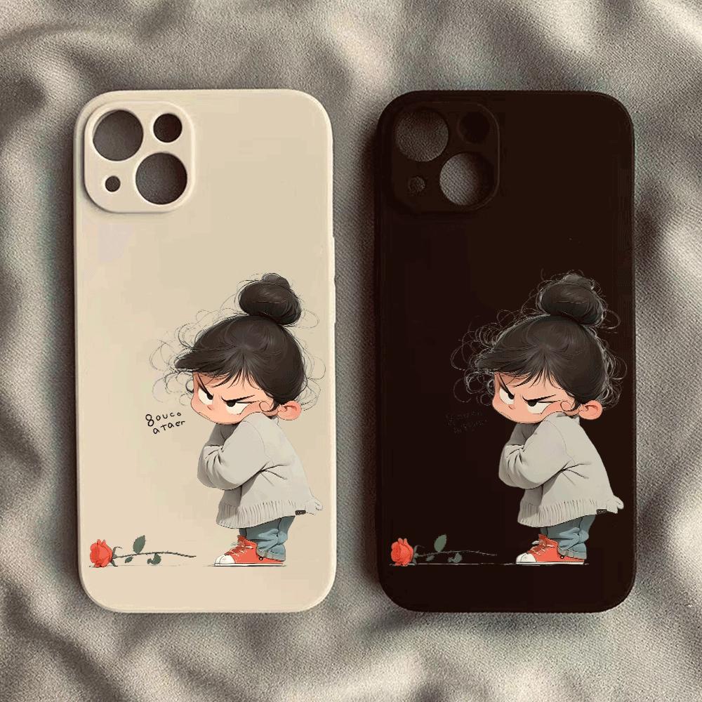 Angry Girl silicone Phone Case for IPhone 14 15 16 Plus for IPhone 13 14 15 12 11 16 Pro Max 12 Mini XS Max TPU Protect Cover