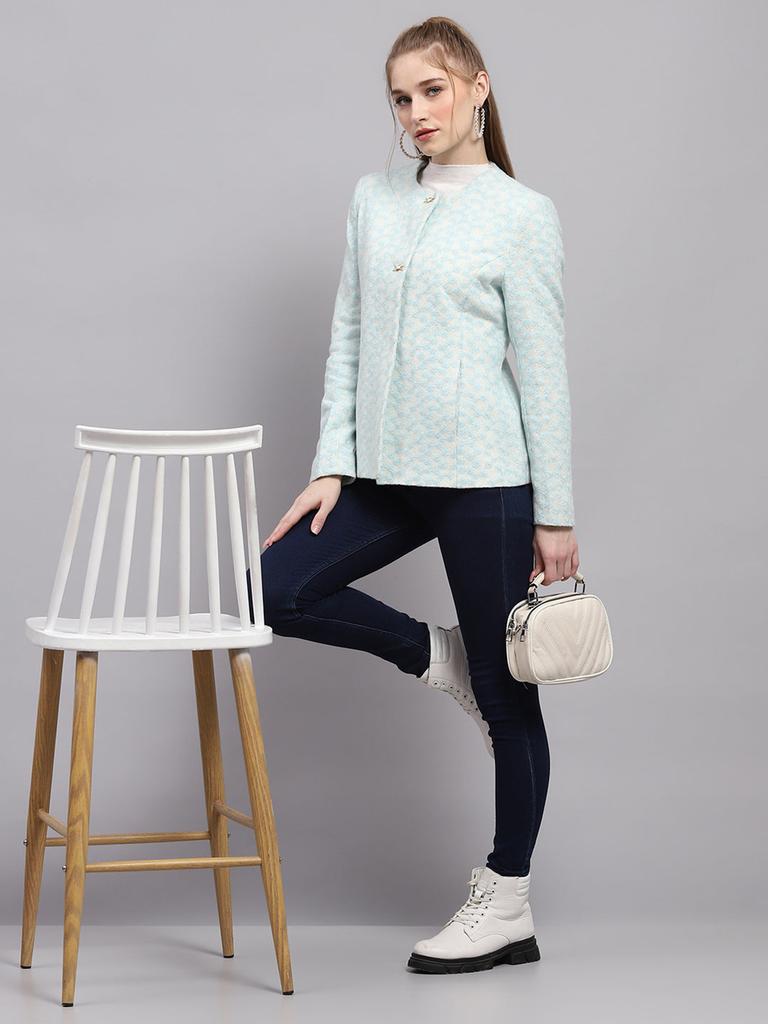 Monte Carlo Women Regular Fit Sky Coat