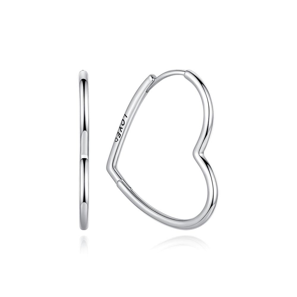 New Original 925 Silver Earrings For Women Piercing Hoop Love Heart Earings Rose Gold Wedding Gift Luxury Jewelry