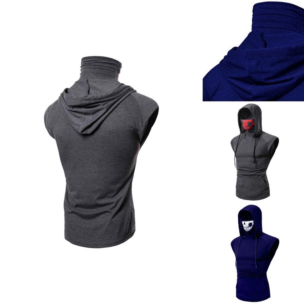 Men Skull Hooded Hoodies T-shirt Tank Tops Vest With Soft Material And Cosplay Style