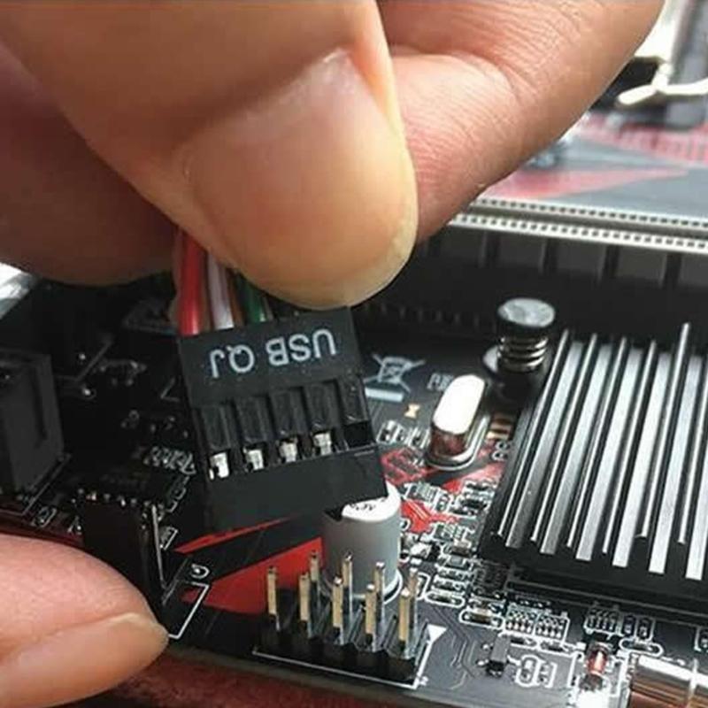 PC Computer Cable Connectors Case Front Panel USB 3.5mm Front USB2.0 Plug Guard Extend Microphones Earphone Cable