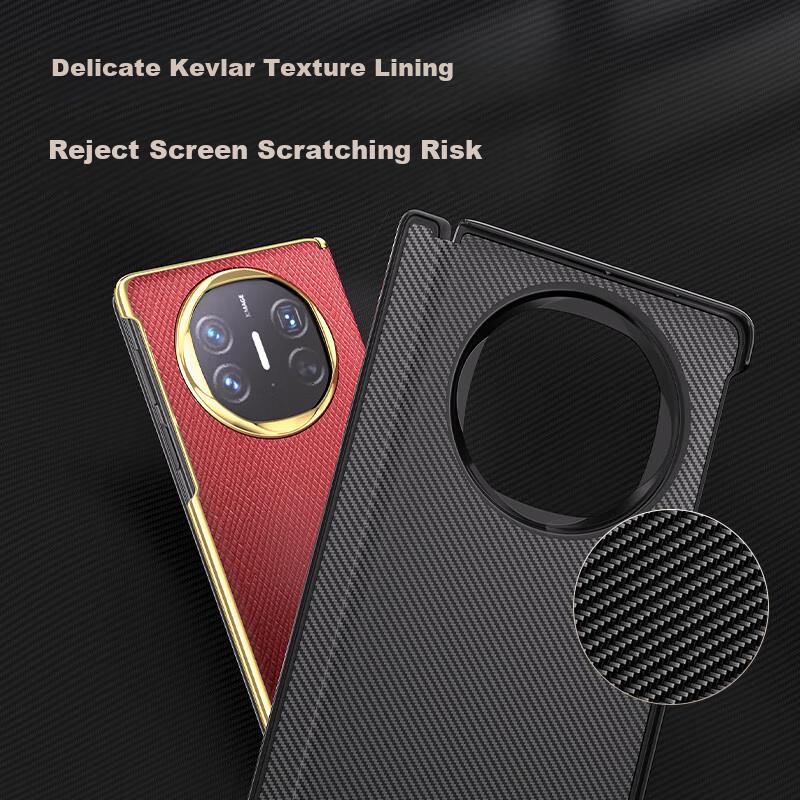 Huawei Mate X6 Phone Case Mate X6 Collector's Edition Electroplated Leather, Center Axis Folding Screen, Shockproof, Simplen, Leather Case In Red