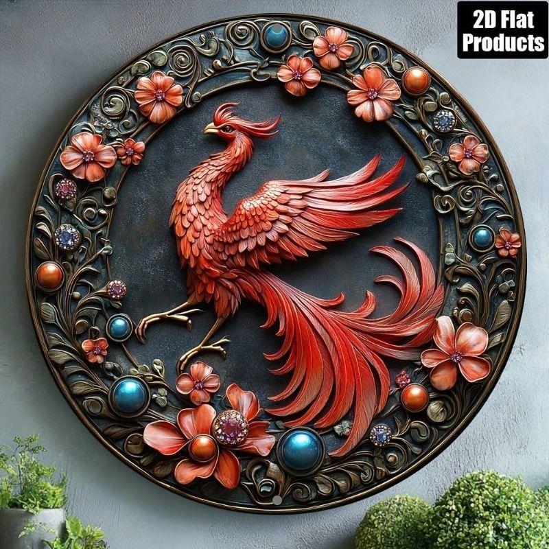 Retro Metal Tin Sign Art Circle 20x20cm Wall Decor for Living Room Bedroom