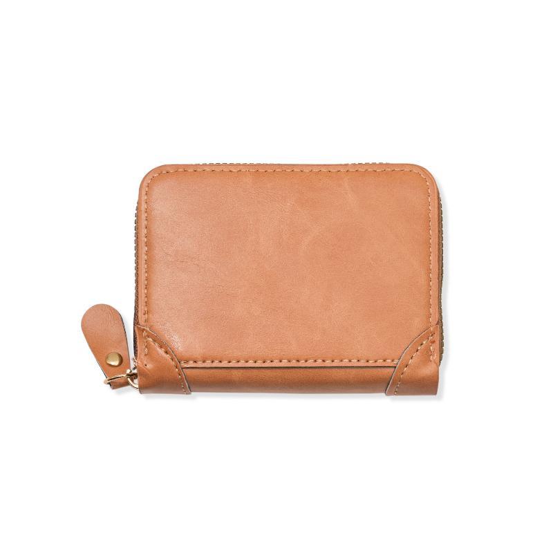 1Pcs Short Organ Card Bag Men'S Leather Zipper Wallet Large Capacity Multi-Card Holder Wallets Coin Cash Purse