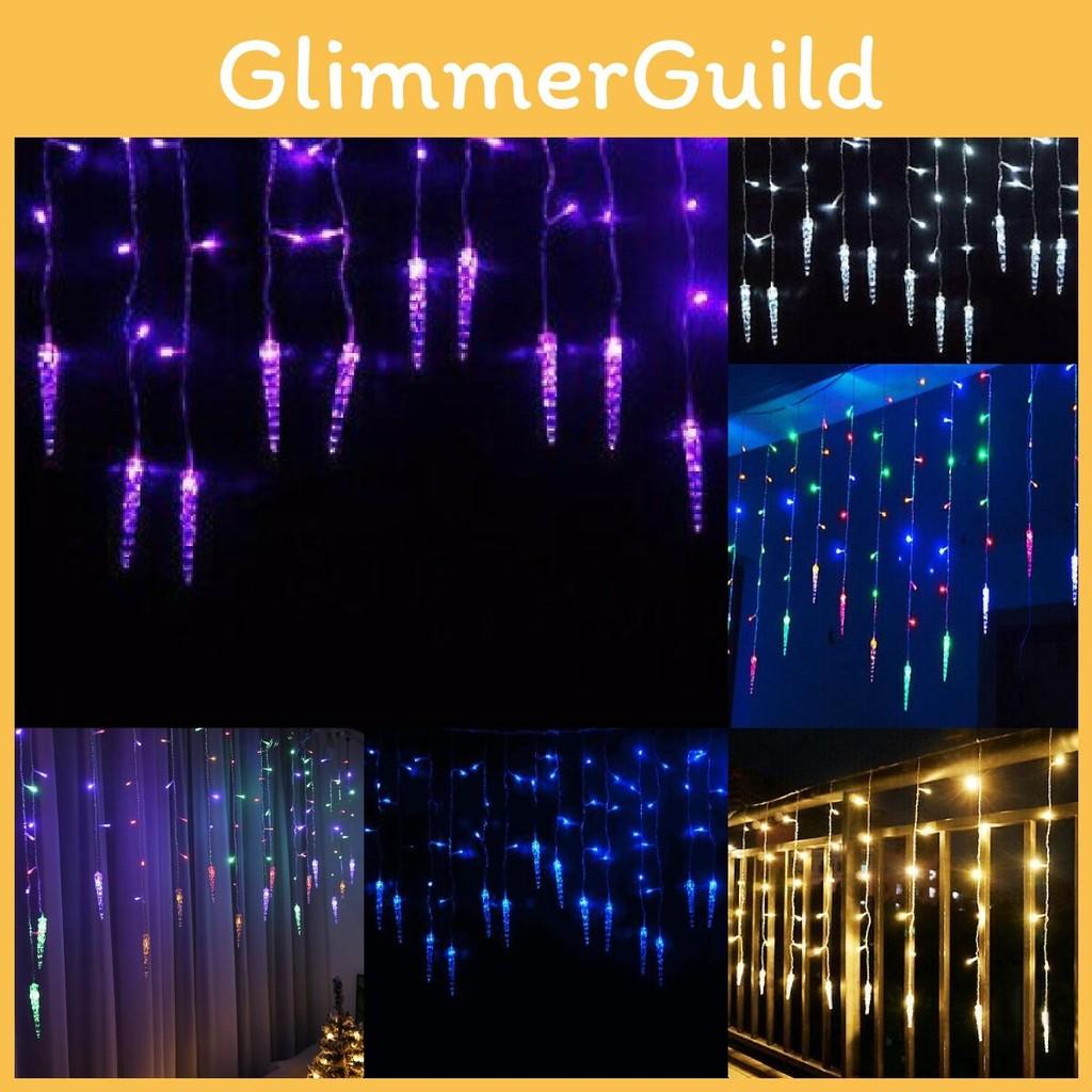 35m Led 96 Icicle Hanging Curtain Window Light Fairy String Xmas Home Decors