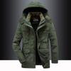 Veste matelassée décontractée d'hiver pour hommes, outillage épaissi, veste multi-poches pour personnes d'âge moyen et jeunes, veste rembourrée en velours coupe-vent