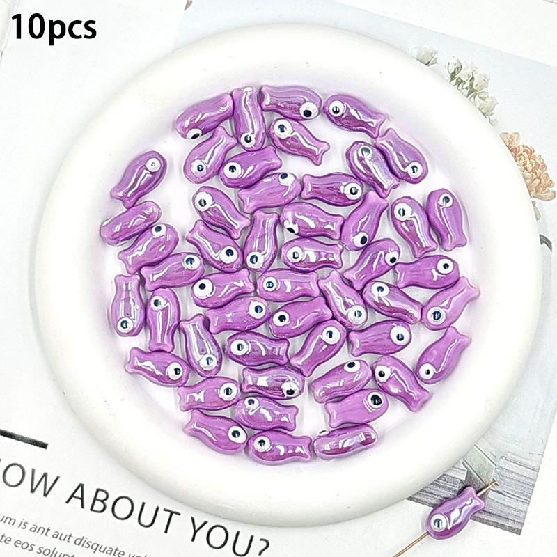 10Pcs Little Fish Ceramic Beads Diy Necklace Earrings Jewelry Accessories Pendants Loose Beads For Crafting
