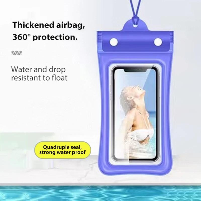 IPX8 Waterproof Phone Cases For iPhone 15 14 13 12 11 Pro Max Samsung A54 S23 Ultra Redmi Note 12 Floating Airbag Swim Bag Cover