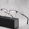 Anti- Blue light Men's Metallic Reading Eyeglasses Big Frames Readers Magnifier Presbyopia Lenses Eyewear Men's Near Vision Eyeglasses