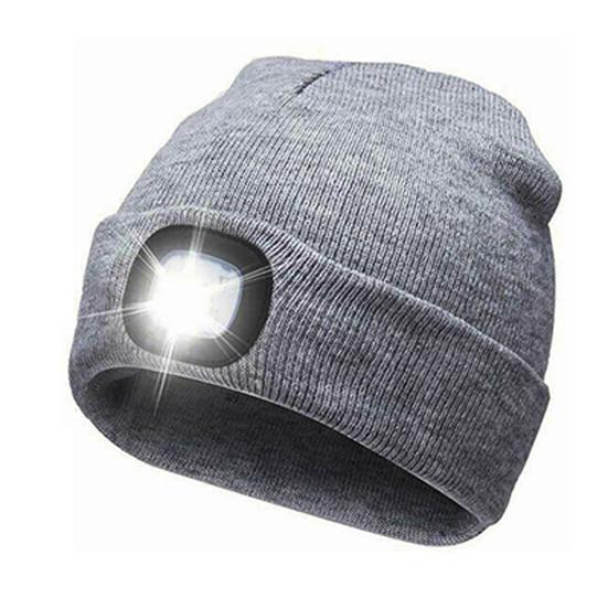 Unisex Beanie LED Flashlight Hat Warm Comfortable Woolen Yarn LED Hat with Light for Outdoor