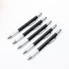 Multi-function Tool Pen Spirit Level Scale Touch Screen 6 in1 Metal 1.0mm Ballpoint Pen Multifunctional Metal Pen Screwdriver Black Ink