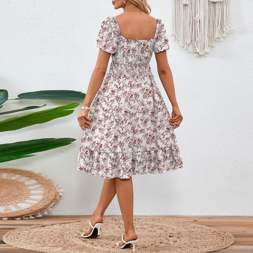 Women's Long Dress Maxi Dress Casual Dress Chiffon Dresses Swing Dress Casual Mature Outdoor Daily Date Ruffled Short Sleeve V-neck Dress