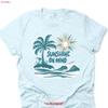 Summer Beach T Shirt Sunshine On My Mind Sun Palm Tree Design Premium Unisex 6 Color Choices 3x 4x Vintage