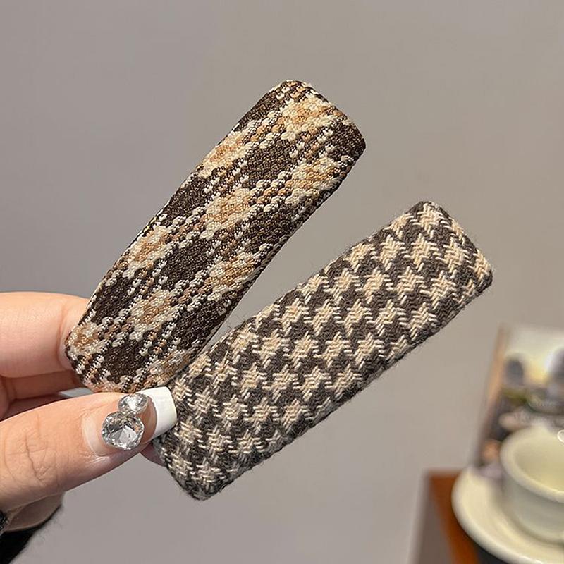 Maillard Karo Einfarbig Haarspangen Seitenfransen-Clip Hinterkopf Abstehendes Haar BB-Clip Haarspange Kopfschmuck