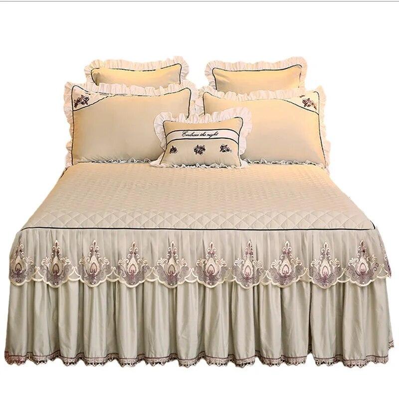 Lace Bed Sheet Sets Home Cute Bed Sheets Queen/King Size Bedspread Cotton Warm Cushion Bed Skirt 1/3 Pcs Bed Sheets
