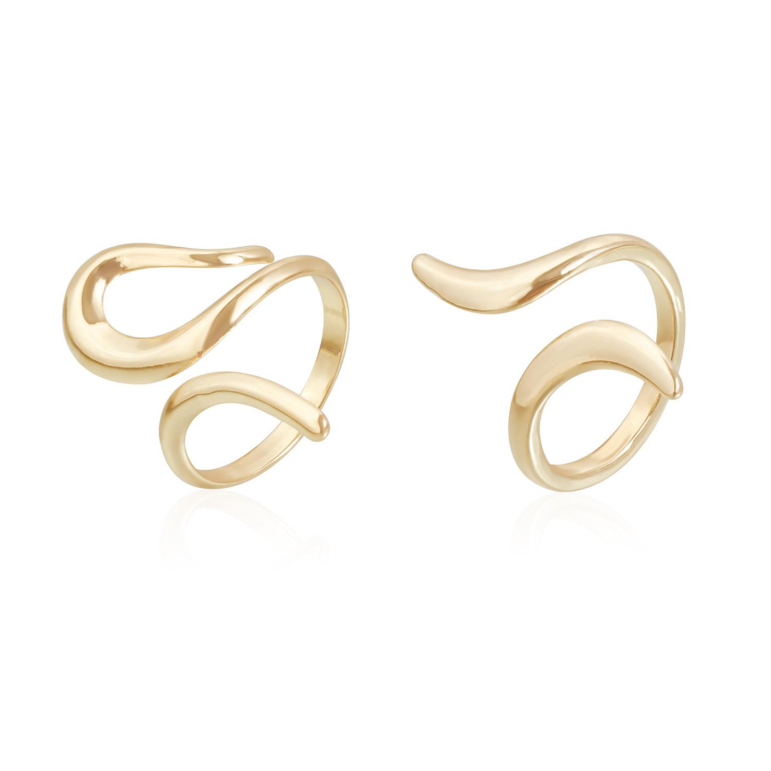 European and American jewelry ins niche metal texture colorful gemstone ring exaggerated geometric opening adjustment ring