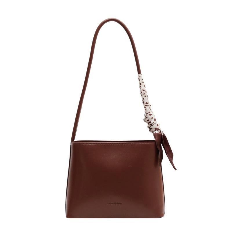 Women's bag 2025 new solid color niche hair ins shoulder bag retro versatile foreign style messenger armpit bag