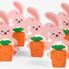 10Pcs Cute Bunny Rabbit Carrot Paper Cookie Candy Box Gift Packing Boxes For Kids Birthday Baby Shower Happy Easter Party Decor
