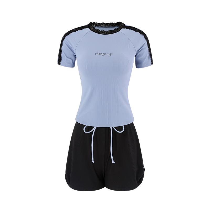 

Консервативный женский раздельный купальник-шорты 2025 года: Стройнящая накидка для слегка полноватых девушек M синий