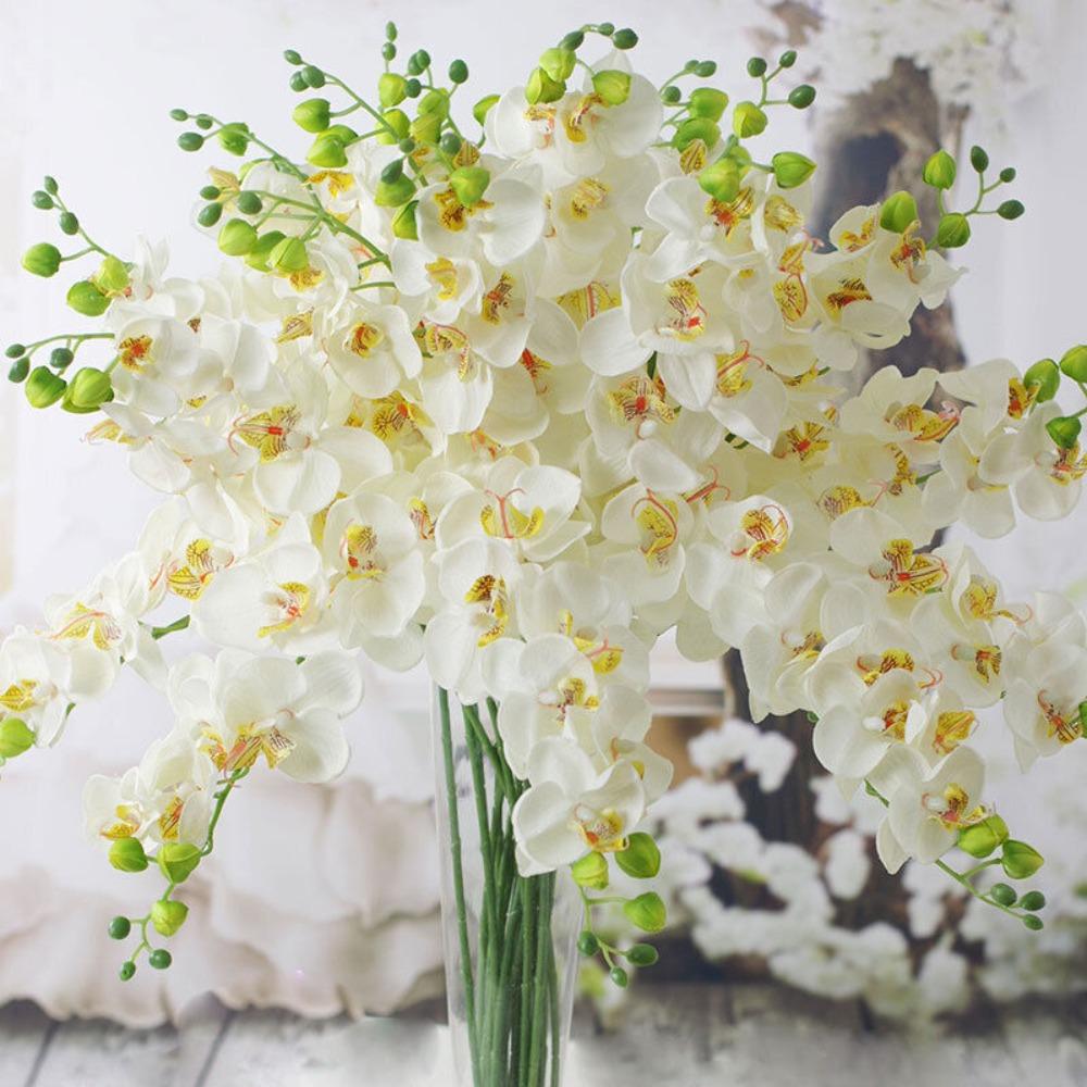 DIY Craft Butterfly Orchid Artificial Silk Fake Plant Flower  Home Decoration
