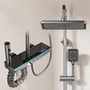 Digital Display Shower Set Bathroom Rainfall Wall Mounted 4 Way Shower Faucet Bathtub Rain Hot Cold Mixer Tap Shower System