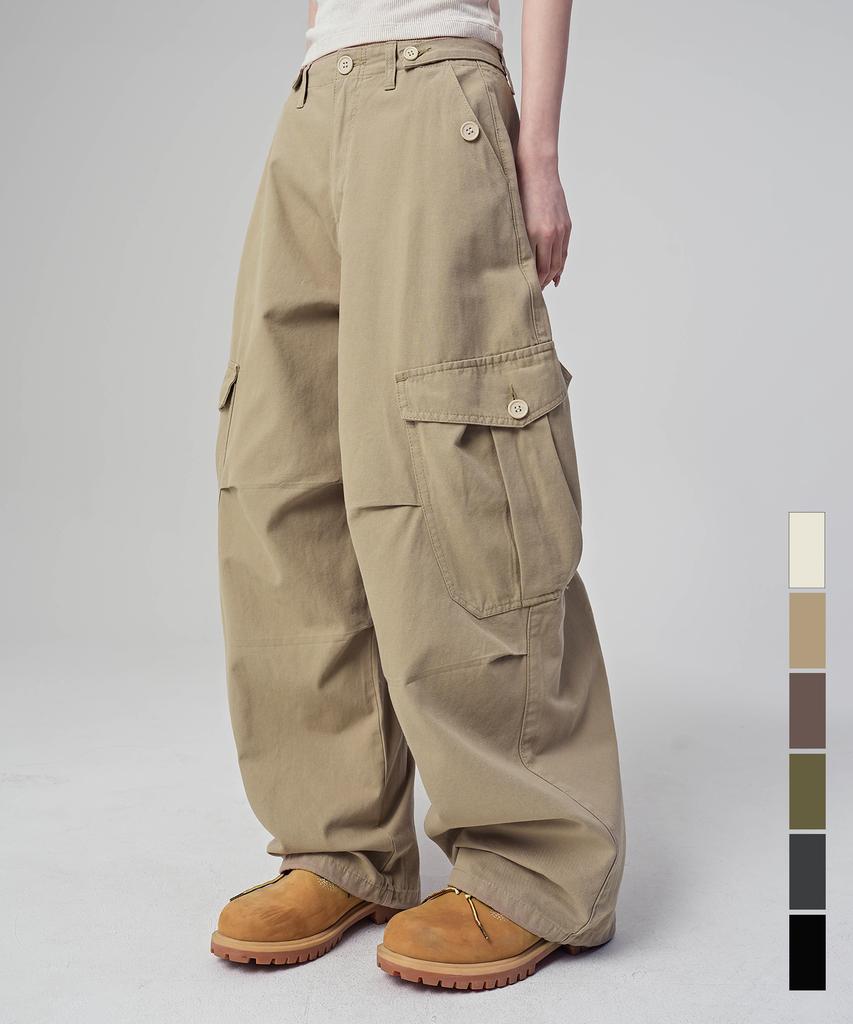 AVANDRESS Enter Wide Cargo Cotton Pants - 6Col (A Type)