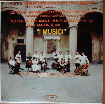 LP Record JOSEPH HAYDN / TOMMASO GIORDANI / W - Violin Concerto No. 1 In C Major /  LC3813 Epic US Classical Used